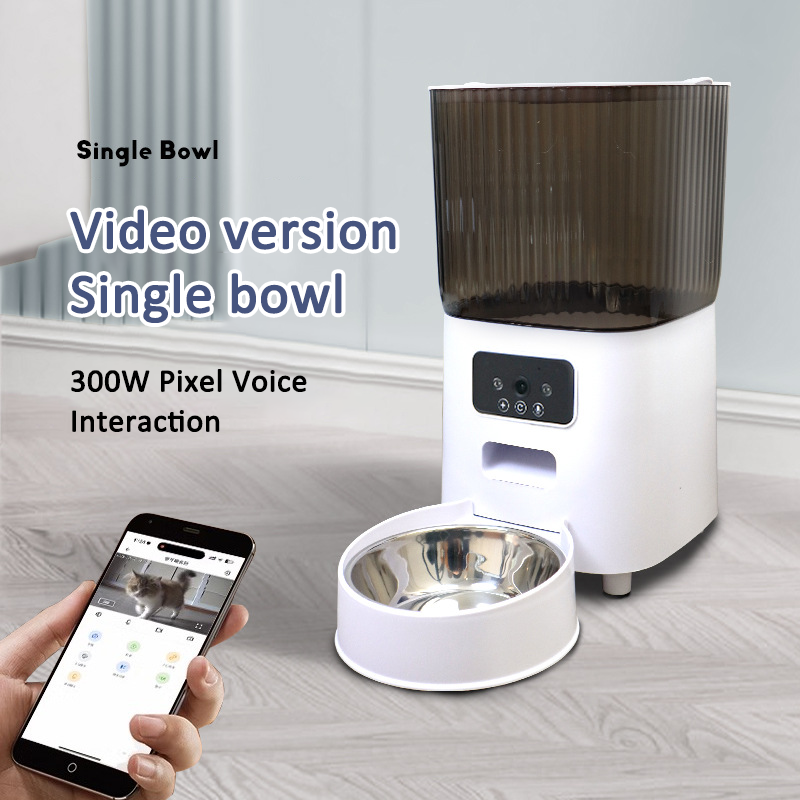 5L Double Bowls Smart Automatic Cat Feeder With Camera Cat Dry Food Video Dispenser Pet Smart Voice Recorder Auto Feeder For Dog