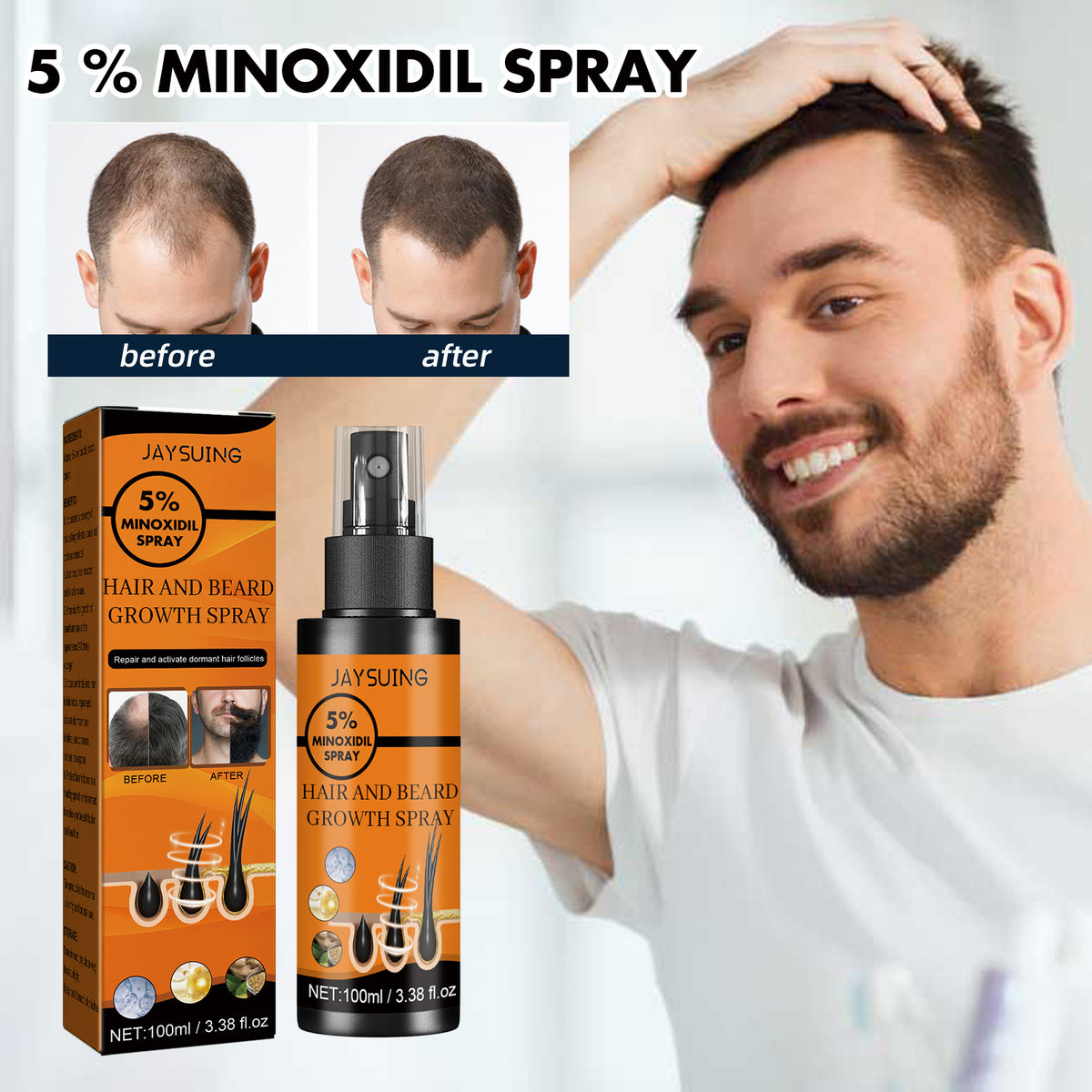 Men's Hair & Beard Growth Spray