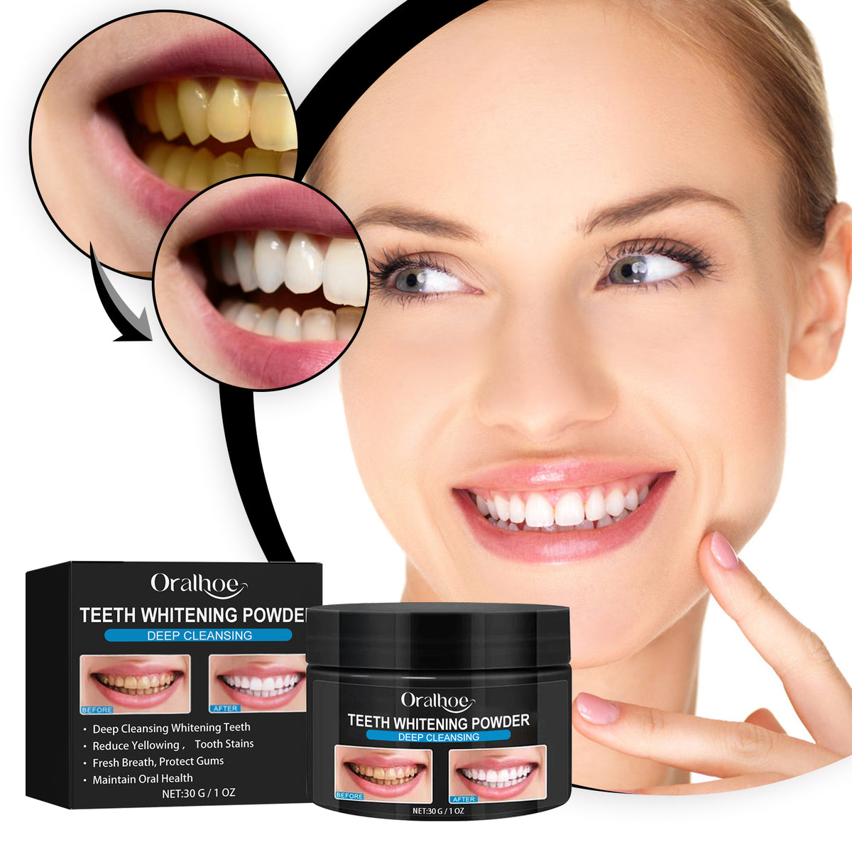 Premium Charcoal Teeth Whitening Powder for Men
